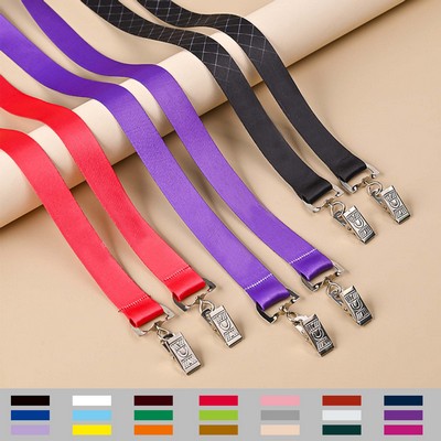 3/4" Two Clips Full Color Dye Sublimated Lanyard